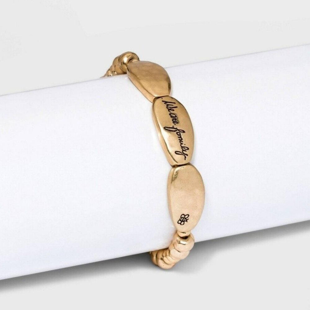 Bella Uno Bellissima Recycled Silver Plated "We Are Family" Stretch Bracelet